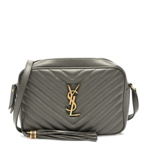 Saint Laurent Calfskin Matelasse Monogram Lou Camera Bag Fog