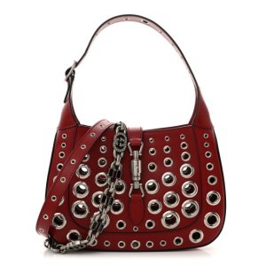 Gucci Calfskin Ha Ha Ha Jackie 1961 Eyelet Hobo Cherry Red
