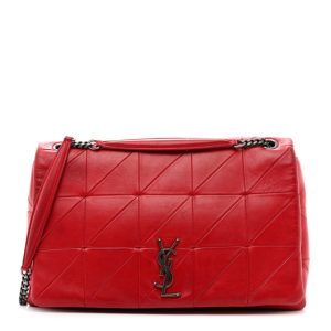 Saint Laurent Lambskin Patchwork Monogram Large Jamie Red