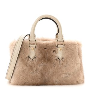 Louis Vuitton Mink Nano Speedy Bandouliere Gold