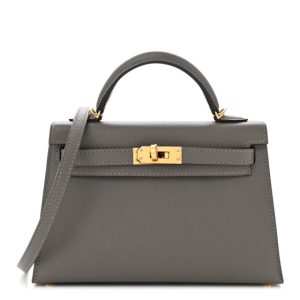 Hermes Epsom Mini Kelly Sellier 20 Gris Meyer