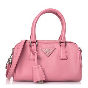 Prada Saffiano Lux Top Handle Crossbody Bag Rosa