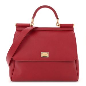 Dolce & Gabbana Dauphine Large Miss Sicily Satchel Dark Red