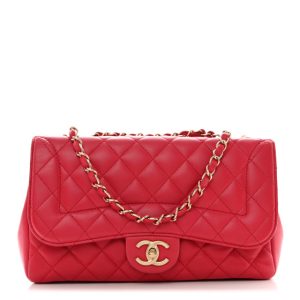 Chanel Lambskin Quilted Medium Mademoiselle Chic Flap Pink
