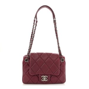 Chanel Lambskin Quilted Accordion Flap Burgundy