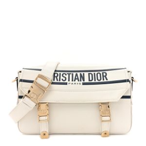 Christian Dior Smooth Calfskin Diorcamp Bag White Blue