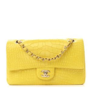 Chanel Alligator Medium Double Flap Yellow