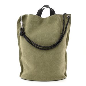 Bottega Veneta Jacquard Canvas Avenue Knot Tote Crocodile Ebano