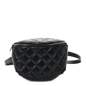 Chanel Lambskin Quilted Waist Belt Bag Black