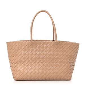 Bottega Veneta Nappa Intrecciato Tote Bag Almond