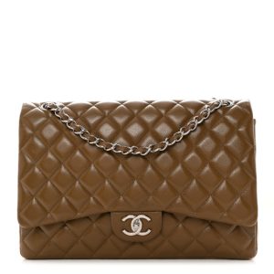 Chanel Caviar Quilted Maxi Double Flap Brown