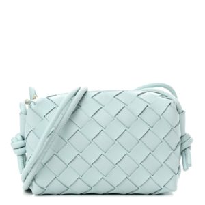 Bottega Veneta Nappa Intrecciato Candy Loop Camera Bag Teal Washed