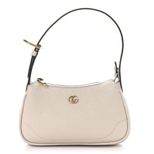 Gucci Goatskin Mini Aphrodite Shoulder Bag Mystic White