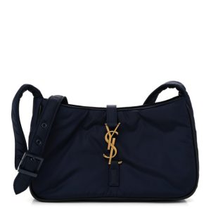 Saint Laurent Econyl Nylon Le 5 A 7 Hobo Navy