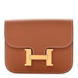 Hermes Evercolor Constance Slim Wallet Gold