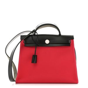 Hermes Toile Officer Vache Hunter Herbag Zip 31 PM Rose Extreme Kaki