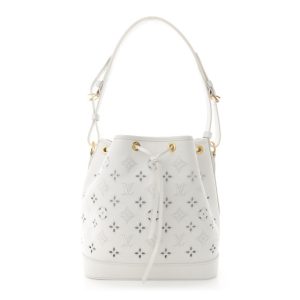 Louis Vuitton Calfskin Monogram Cutout Petit Noe White