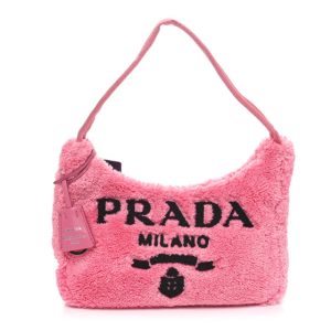 Prada Terry Cloth Mini Re-Edition 2000 Bag Petalo Black