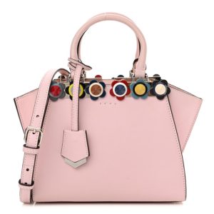 Fendi Vitello Dolce Plexiglass Flowerland Studded Mini 3Jours Tote Peonia Multicolor