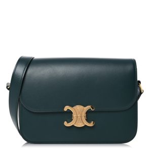 Celine Shiny Calfskin Medium Triomphe Amazone