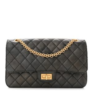 Chanel Metallic Calfskin Quilted 2.55 Reissue 225 Flap Charcoal