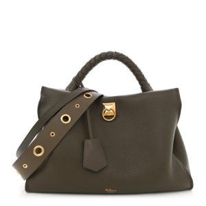 Mulberry Heavy Grain Iris Tote Olive Green