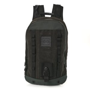 Chanel Nylon Sports Backpack Black Green