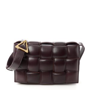 Bottega Veneta Nappa Maxi Intreccio Padded Cassette Crossbody Bag Plum